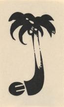 Bookplate: Eric Thake (Initials E.T. forming coconut tree design)