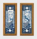 Pair of fireplace slabs