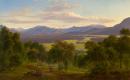 Spring in the valley of the Mitta Mitta with the Bogong Ranges in the distance