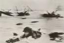 Normandy Landing D-Day G. I. edging towards Omaha Beach
