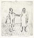 Two figures on stage