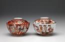 Covered bowls with nanban design