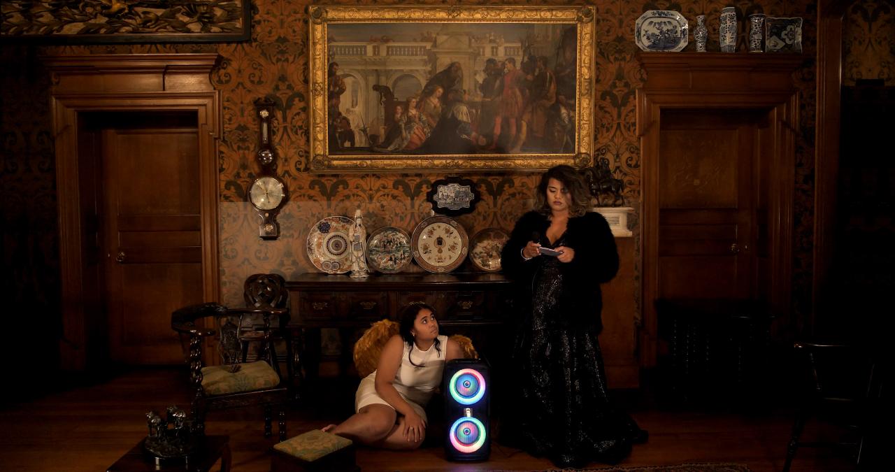 Christopher Ulutupu<br/>
<em>The Fall</em> 2022 <!-- (video still) --><br />

two-channel colour video, sound<br />
28 min 9 sec<br />
National Gallery of Victoria, Melbourne<br />
Purchased with funds donated by The JTM Foundation, Katherine and James Murray and NGV Supporters of First Nations Art, 2025<br />
2025.15<br />
&copy; courtesy of the artist, represented by Jhana Millers Gallery
<!--155727-->