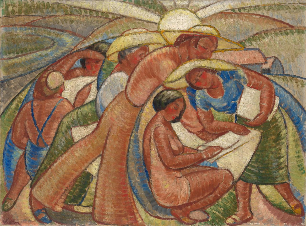 Doris Hope WESTON<br/>
<em>Claude Flight&rsquo;s painting lesson</em> (c. 1928) <!-- (recto) --><br />

oil on canvas<br />
50.0 x 68.5 cm<br />
National Gallery of Victoria, Melbourne<br />
June Sherwood Bequest, 2025<br />
2025.605<br />
&copy; Estate of the Artist
<!--157465-->