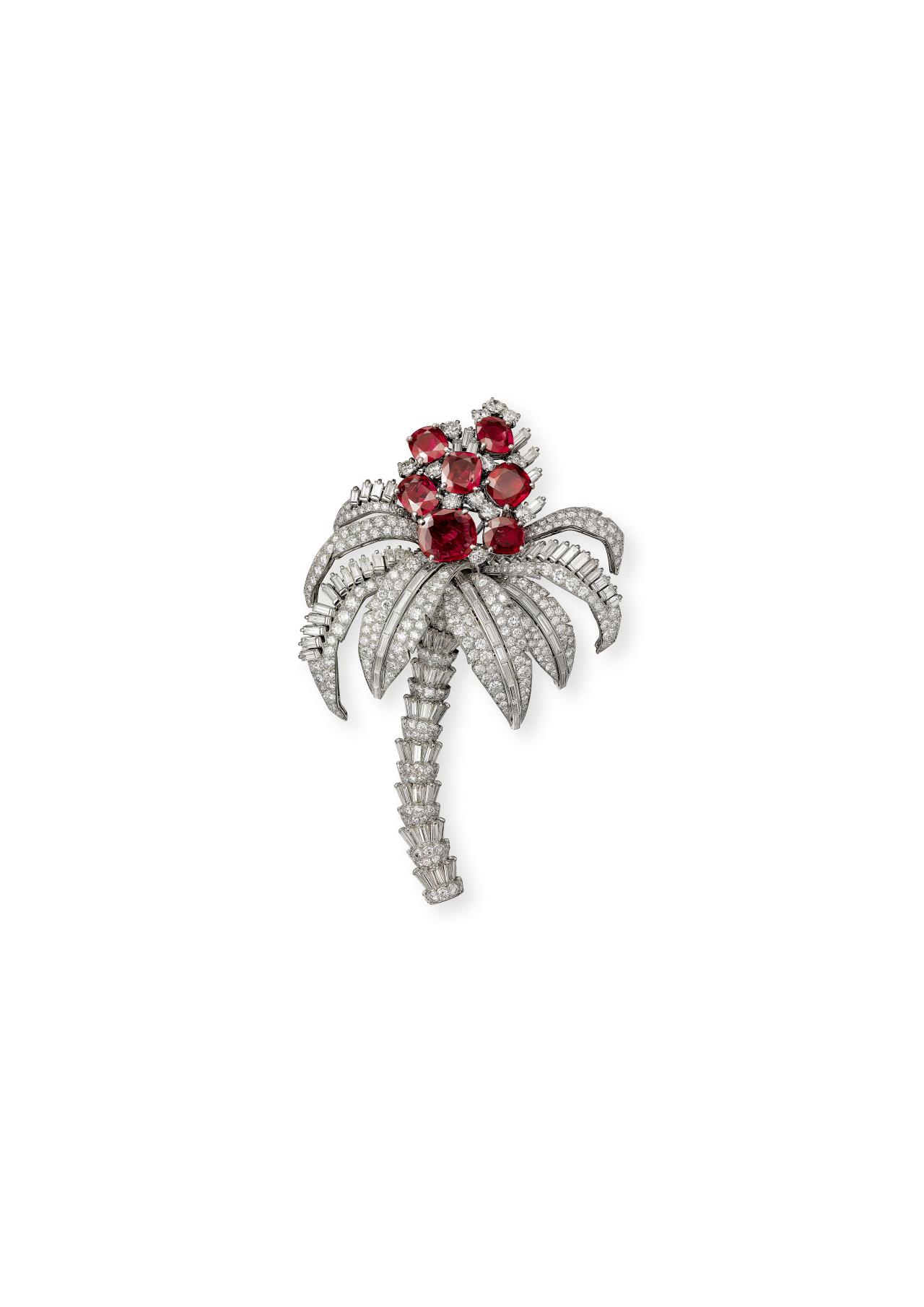 Cartier Paris, <em>'Palm tree'</em> clip brooch, 1957<br/>
&copy; Cartier. Photo: Vincent Wulveryck, Cartier Collection