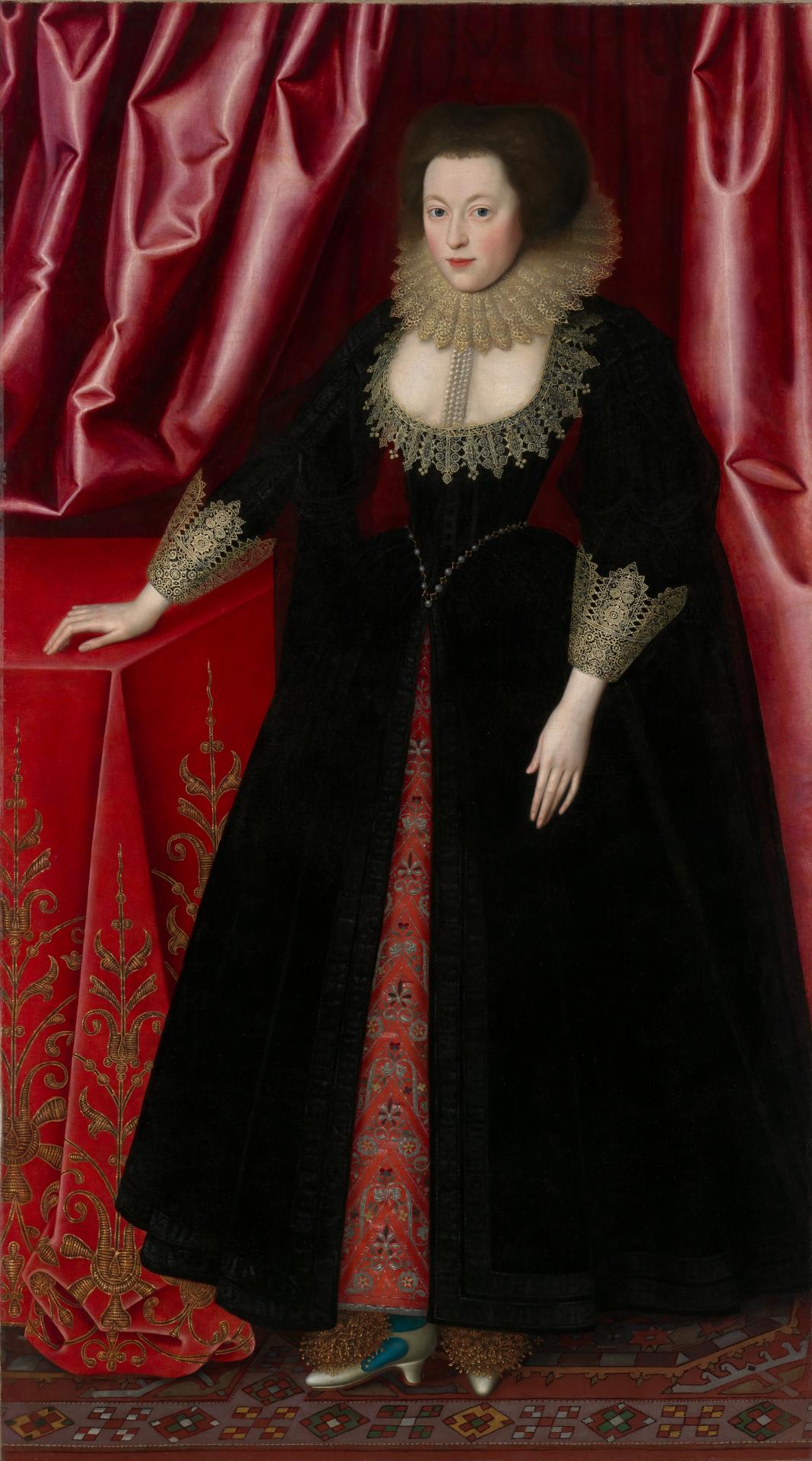 William LARKIN<br/>
<em>Mary, Lady Vere</em> (c. 1612-1615) <!-- (recto) --><br />

oil on canvas<br />
183.0 x 102.0 cm<br />
National Gallery of Victoria, Melbourne<br />
Purchased with funds donated by Leigh Clifford AO and Sue Clifford, Alan and Mavourneen Cowen, the Fox Family Foundation, donors to the Larkin Appeal and the proceeds of the National Gallery of Victoria Annual Dinner, 2014<br />
2014.553<br />

<!--110975-->