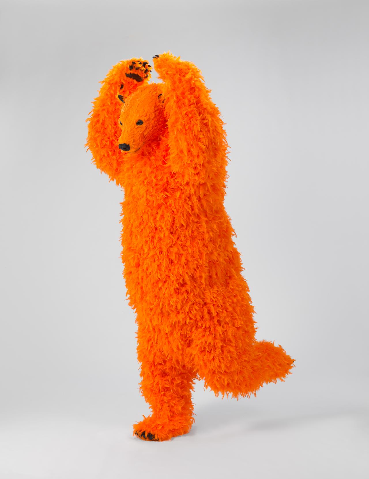 Paola PIVI<br/>
<em>I am a disco dancer</em> (2014) <!-- () --><br />
from the <i>You started it ... I finish it</i> series 2014<br />
urethane foam, plastic, feathers<br />
255.5 x 111.0 x 135.0 cm (variable)<br />
National Gallery of Victoria, Melbourne<br />
Loti & Victor Smorgon Fund, 2014<br />
2014.272<br />
&copy; Paola Pivi, courtesy Galerie Perrotin
<!--112972-->