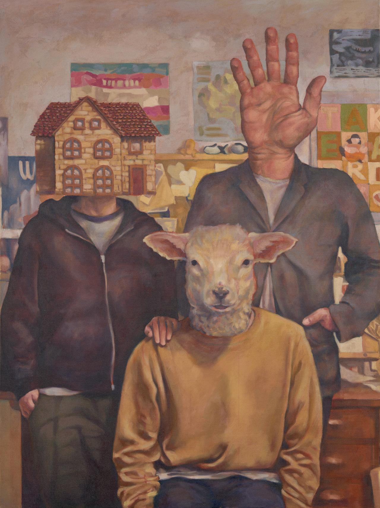 Audrey Jacques<br/>
<em>The echo of someone else's memory</em> 2025<br/>
oil on canvas<br/>
121.9 x 91.4 cm<br/>
Viewbank College, Viewbank<br/>
Wurundjeri Country<br/>
&copy; Audrey Jacques
