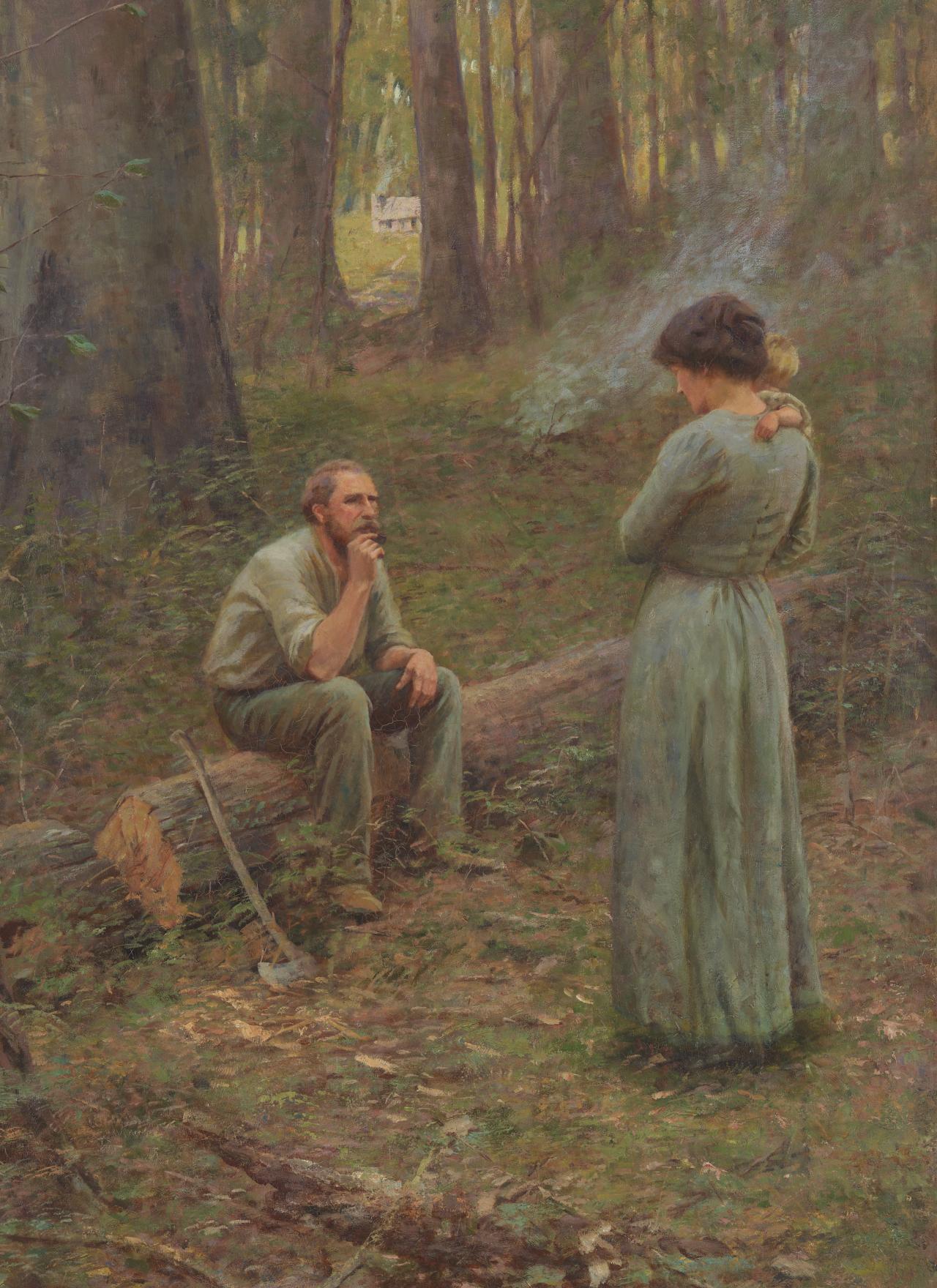 Frederick McCUBBIN<br/>
<em>The pioneer</em> 1904 (detail)<br />

oil on canvas<br />
225.0 x 295.7 cm<br />
National Gallery of Victoria, Melbourne<br />
Felton Bequest, 1906<br />
253-2<br />

<!--5990-->