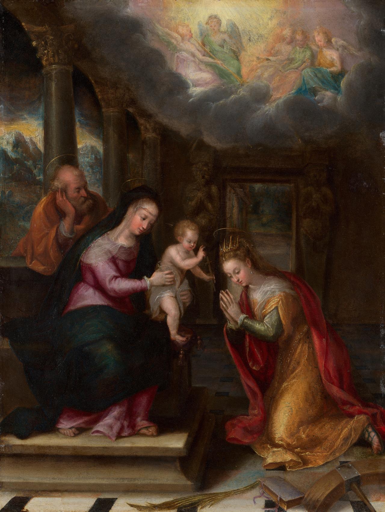 Lavinia FONTANA<br/>
<em>Mystic marriage of Saint Catherine</em> (1574-1577) <!-- () --><br />

oil on copper<br />
48.7 x 36.6 cm<br />
National Gallery of Victoria, Melbourne<br />
Felton Bequest, 2021<br />
2021.558<br />

<!--147883-->