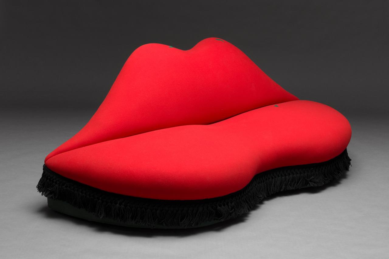 Salvador Dalí<br/>
<em>Mae West Lips Sofa</em> 1937-38 (1938)<br/>
Purchased with funds donated by Paula Fox AO and Fox Family Foundation, Mavourneen Cowen, Tim Fairfax AC & Gina Fairfax AC, The Betsy and Ollie Polasek Endowment, King Family Foundation, John and Jenny Fast, and Ralph Ward-Ambler AM and Barbara Ward-Ambler, donors to the 2023 NGV Foundation Annual Dinner and 2023 NGV Annual Appeal in memory of Robert J. Wylde, 2023<br/>
© Fundació Gala-Salvador Dalí. VEGAP/Copyright Agency, 2023