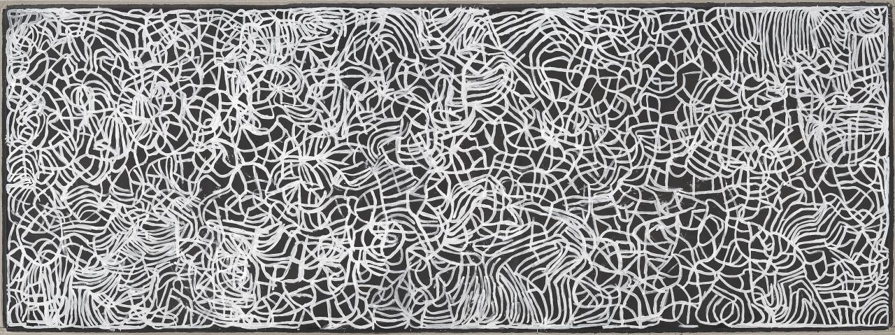 Emily Kam Kngwarray<br/>
<em>Anwerlarr anganenty (Big yam Dreaming)</em> 1995 <!-- (recto) --><br />


synthetic polymer paint on canvas<br />
291.1 x 801.8 cm<br />


National Gallery of Victoria, Melbourne<br />
Presented through The Art Foundation of Victoria by Donald and Janet Holt and family, Governors, 1995<br />
1995.709<br />


© Emily Kam Kngwarray/Licensed by Copyright Agency, Australia
<!--57498-->