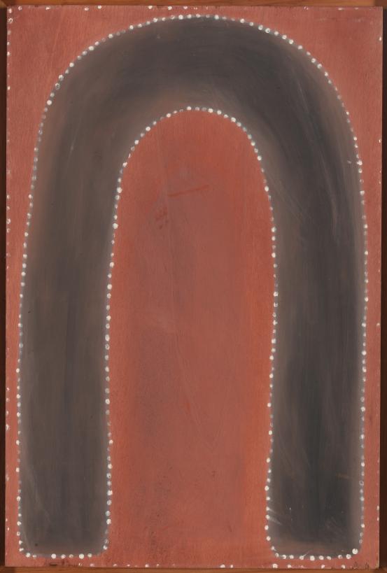 Paddy Jaminji<br/>
<em>Cyclone Tracy</em> (1984-1985) <!-- (recto) --><br />

earth pigments and natural binder on plywood<br />
91.5 x 61.1 cm<br />
National Gallery of Victoria, Melbourne<br />
Purchased through The Art Foundation of Victoria with the assistance of the Alcoa Foundation, Governor, 1994<br />
O.61-1994<br />
© Paddy Jaminji/Licensed by VISCOPY, Australia
<!--1819--><br/><a class="col-link block" href="/explore/collection/work/1819"><strong>Collection page <i class="fa fa-angle-right"></i></strong></a>
