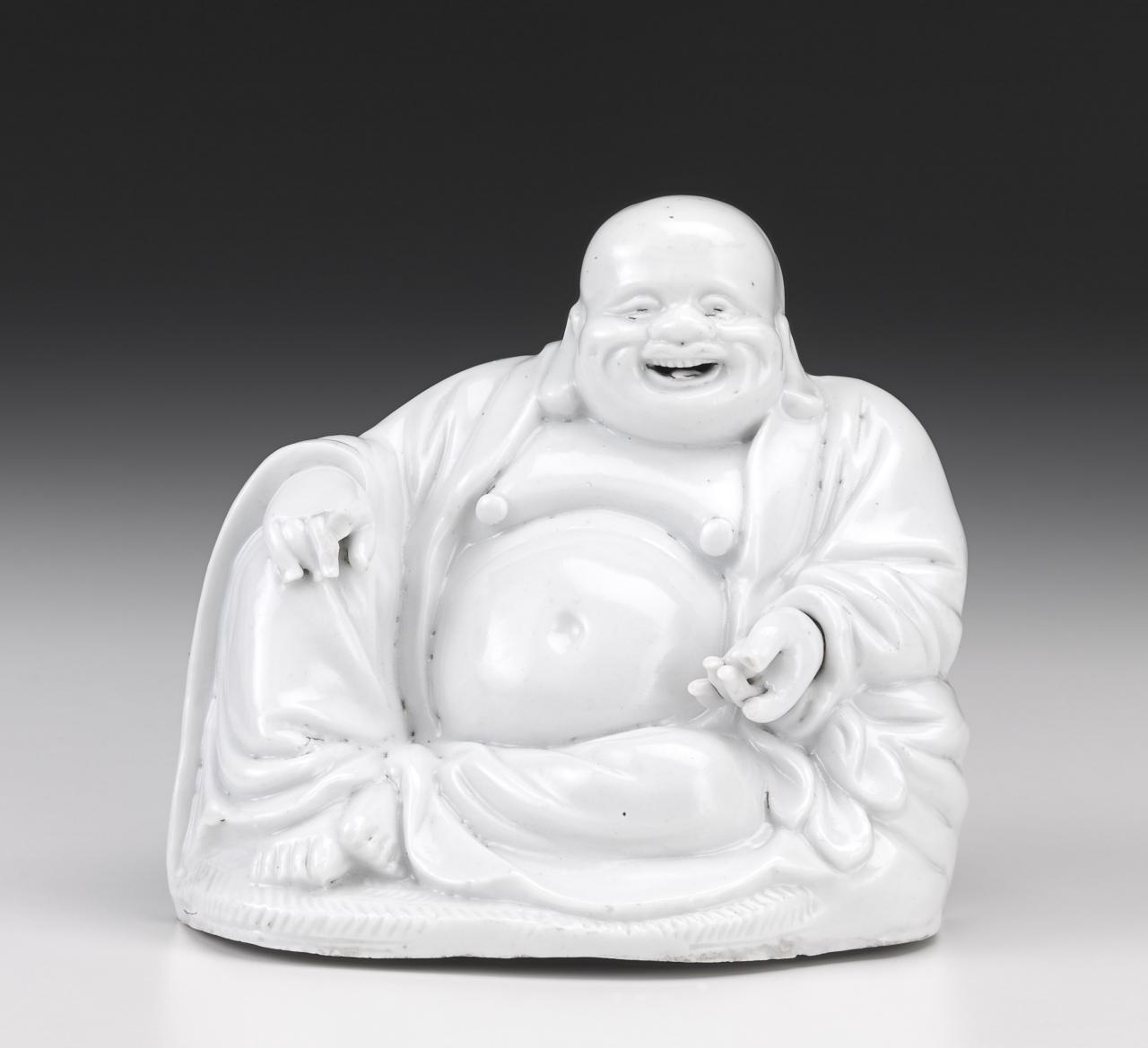 CHINESE<br/>
<em>Buddha</em> (late 19th century-early 20th century) <!-- (full view) --><br />

porcelain<br />
13.0 x 13.9 x 11.7 cm<br />
National Gallery of Victoria, Melbourne<br />
Bequest of Howard Spensley, 1939<br />
4327-D3<br />

<!--52000-->