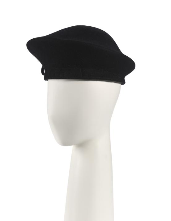 MARTIN GRANT, Paris (fashion house)<br />
 Martin GRANT (designer)<br/>
<em>Hat</em> (c. 1996) <!-- (view 1) --><br />

wool, synthetic fabric (band)<br />
81.0 cm (outer circumference) 28.0 cm (width) 14.0 cm (height)<br />
National Gallery of Victoria, Melbourne<br />
Gift of the artist, 2023<br />
2023.369<br />

<!--147856-->