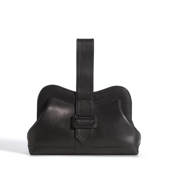 MARTIN GRANT, Paris (fashion house)<br />
 Martin GRANT (designer)<br/>
<em>Bag</em> 2005 {spring-summer 2005} <!-- () --><br />

leather, metal (fastenings)<br />
34.0 x 31.0 x 11.5 cm<br />
National Gallery of Victoria, Melbourne<br />
Gift of the artist, 2023<br />
2023.395<br />

<!--149259-->