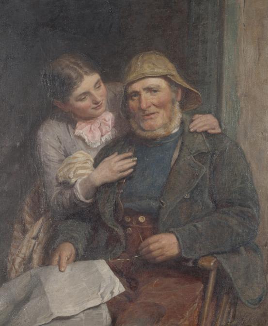 J. C. WAITE<br/>
<em>Coaxing ways</em>  <!-- (recto) --><br />

oil on canvas<br />
60.8 x 50.9 cm<br />
National Gallery of Victoria, Melbourne<br />
Purchased, 1895<br />
16-2<br />

<!--3166-->