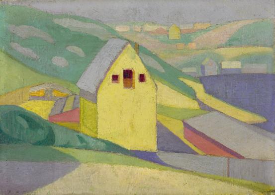 Roy de MAISTRE<br/>
<em>Syncromy, Berry's Bay</em> 1919 <!-- (recto) --><br />

oil on plywood<br />
25.4 x 35.2 cm<br />
National Gallery of Victoria, Melbourne<br />
The Joseph Brown Collection. Presented through the NGV Foundation by Dr Joseph Brown AO OBE, Honorary Life Benefactor, 2004<br />
2004.163<br />
&copy; Courtesy of the artist's estate
<!--75859-->