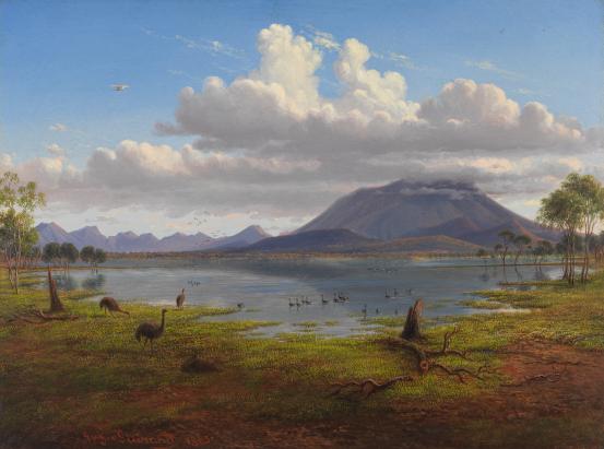 Eugene von GUÉRARD<br/>
<em>Mount William and part of the Grampians in West Victoria</em> 1865 <!-- (recto) --><br />

oil on cardboard<br />
30.3 x 40.6 cm<br />
National Gallery of Victoria, Melbourne<br />
Collier Bequest, 1955<br />
1562-5<br />

<!--5680--><br/><a class="col-link block" href="/explore/collection/work/5680"><strong>Collection page <i class="fa fa-angle-right"></i></strong></a>