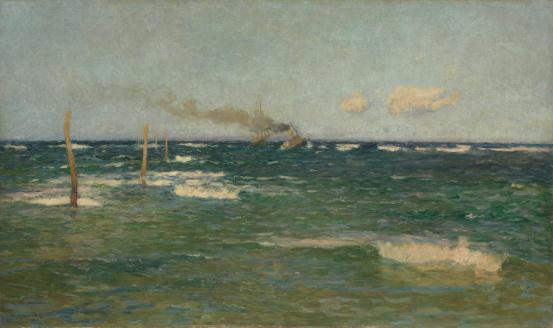 David DAVIES<br/>
<em>Seascape (Hayle Bar)</em>  <!-- (recto) --><br />

oil on canvas<br />
96.4 x 161.4 cm<br />
National Gallery of Victoria, Melbourne<br />
Felton Bequest, 1938<br />
541-4<br />

<!--5470-->