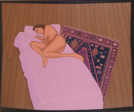 John BRACK<br/>
<em>Recumbent nude</em> 1980 <!-- (recto) --><br />

oil on canvas<br />
127.0 x 153.0cm<br />
National Gallery of Victoria, Melbourne<br />
Gift of an anonymous donor through the Australian Government's Cultural Gifts Program, 2013<br />
2013.55<br />
© Helen Brack
<!--106166--><br/><a class="col-link block" href="/explore/collection/work/106166"><strong>Collection page <i class="fa fa-angle-right"></i></strong></a>