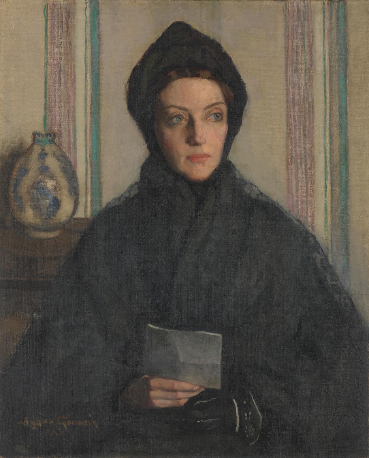 Agnes GOODSIR<br/>
<em>The letter</em> 1926 <!-- (recto) --><br />

oil on canvas<br />
81.0 x 65.3 cm<br />
National Gallery of Victoria, Melbourne<br />
Bequest of the artist, 1947<br />
1779-4<br />

<!--5633-->