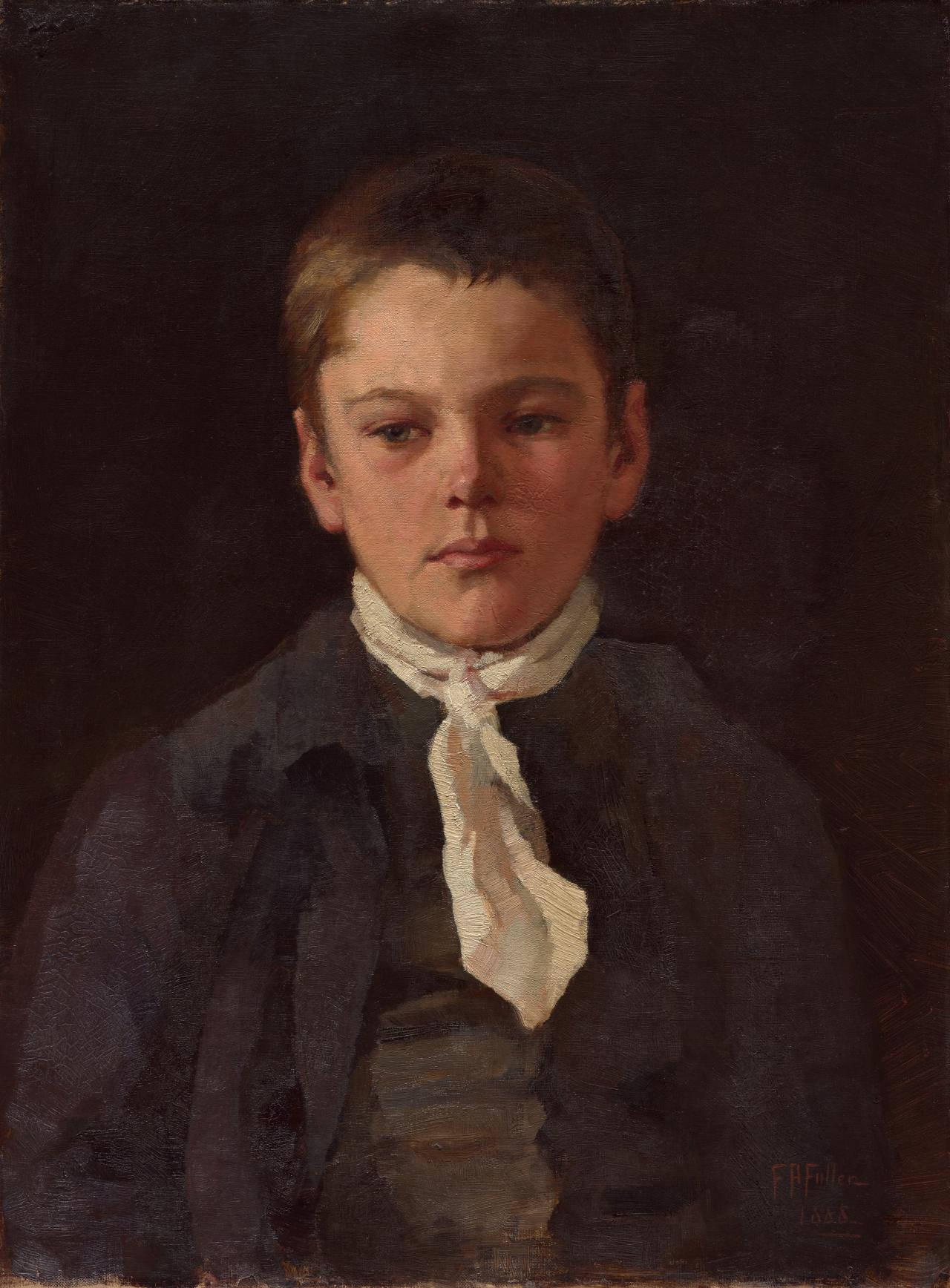 Florence FULLER<br/>
<em>(Paper boy)</em> 1888 <!-- (recto) --><br />

oil on canvas<br />
61.2 x 45.5 cm<br />
National Gallery of Victoria, Melbourne<br />
Gift of Krystyna Campbell-Pretty AM and Family through the Australian Government's Cultural Gifts Program, 2020<br />
2019.1077<br />

<!--143079-->