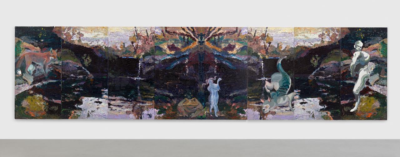 Ben QUILTY<br/>
<em>150 year, Rorschach</em> (2019) <!-- (recto) --><br />

oil on canvas<br />
(a-g) 222.5 x 891.0 cm (overall)<br />
National Gallery of Victoria, Melbourne<br />
Felton Bequest, 2020<br />
2020.460.a-g<br />
© Courtesy of the artist and Tolarno Galleries
<!--144006-->