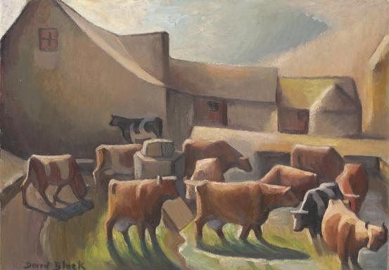 Dorrit BLACK<br/>
<em>A Dorset farmyard</em> (1944) <!-- (recto) --><br />

oil on canvas<br />
(42.2 x 58.7 cm)<br />
National Gallery of Victoria, Melbourne<br />
Gift of Andr&eacute;e Fay Harkness through the Australian Government&rsquo;s Cultural Gifts Program, 2020<br />
2020.572<br />

<!--138096-->