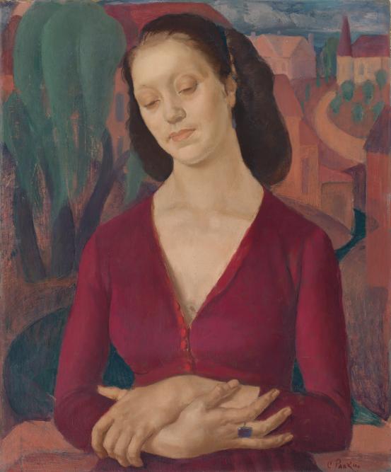 Constance STOKES<br/>
<em>The village</em> (c. 1933-1935) <!-- (recto) --><br />

oil on canvas<br />
61.4 x 51.0 cm<br />
National Gallery of Victoria, Melbourne<br />
Presented by the artist under the terms of the National Gallery of Victoria Travelling Scholarship, 1946<br />
1661-4<br />
&copy; Courtesy of the artist's estate
<!--3026-->