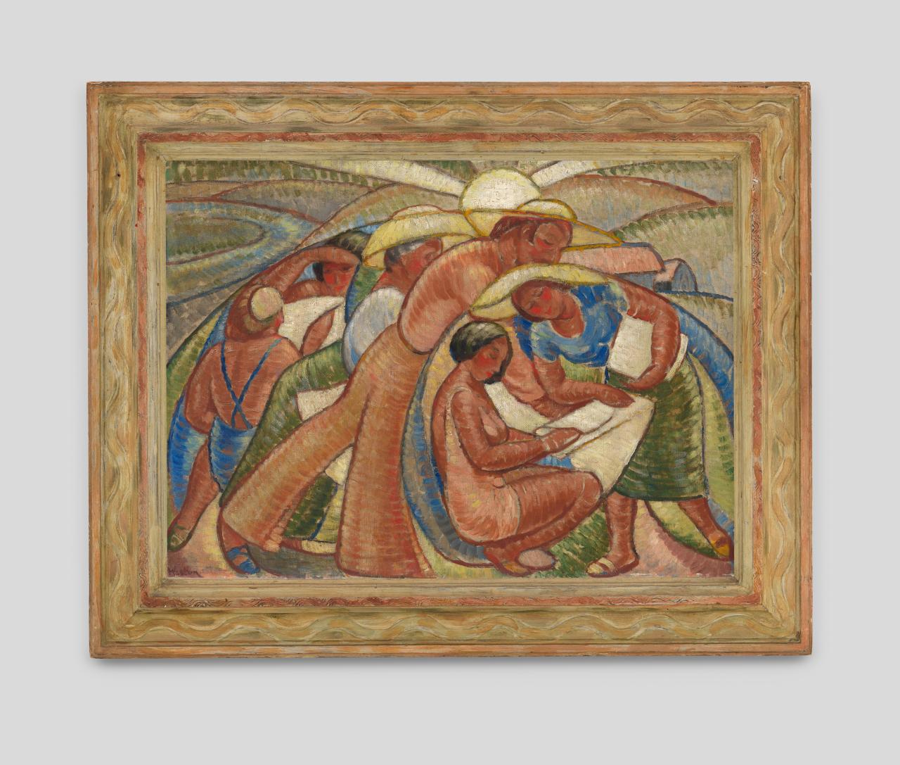 Doris Hope WESTON<br/>
<em>Claude Flight&rsquo;s painting lesson</em> (c. 1928) <!-- (frame recto) --><br />

oil on canvas<br />
68.7 x 51.2 cm<br />
National Gallery of Victoria, Melbourne<br />
June Sherwood Bequest, 2025<br />
2025.605<br />
&copy; Estate of the Artist
<!--157465-->