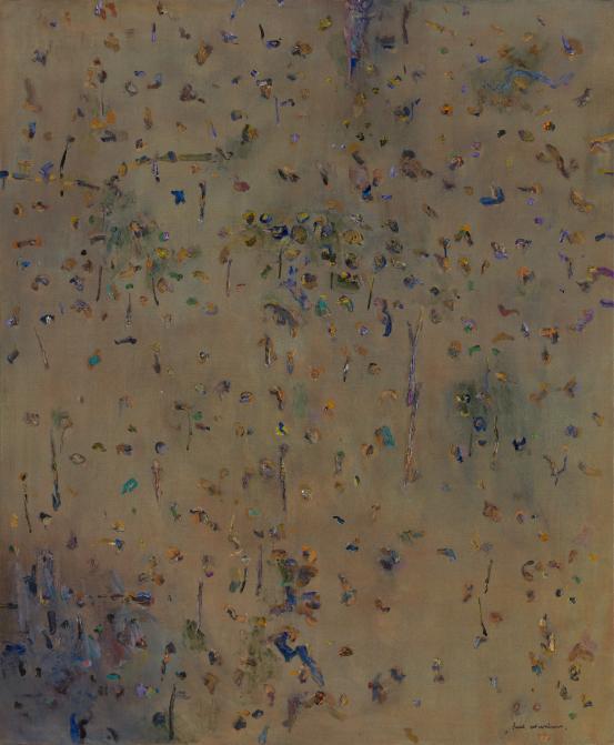 Fred WILLIAMS<br/>
<em>Forest of gum trees III</em> (1968-1969) <!-- (recto) --><br />

oil on canvas<br />
183.1 x 151.6 cm<br />
National Gallery of Victoria, Melbourne<br />
Gift of Lyn Williams AC and Family through the Australian Government's Cultural Gifts Program, 2026<br />
<br />
&copy; Estate of Fred Williams
<!--159480-->