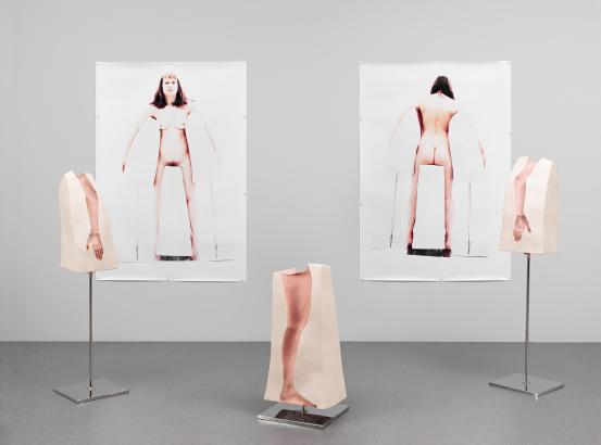 Julie RRAP<br/>
<em>Vital statistics</em> (1997) <!-- (view 1) --><br />

fibreglass, rubber, synthetic polymer paint, chromed metal, cibachrome photographs<br />
(a-e) 242.5 x 374.0 x 193.0 cm (variable) (installation)<br />
National Gallery of Victoria, Melbourne<br />
Purchased with funds from the Victorian Foundation for Living Australian Artists, 2004<br />
2004.785.a-e<br />
© Julie Rrap
<!--77724--><br/><a class="col-link block" href="/explore/collection/work/77724"><strong>Collection page <i class="fa fa-angle-right"></i></strong></a>