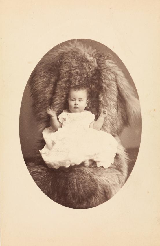 JAMES R. DOBSON & CO., Adelaide<br/>
<em>No title (Baby), carte-de-visite</em> (1877-1883) <!-- (recto) --><br />

albumen silver photograph<br />
10.3 x 7.5 cm (image) (oval)<br />
National Gallery of Victoria, Melbourne<br />
Gift of John McPhee, 1994<br />
PH44-1994<br />

<!--55811--><br/><a class="col-link block" href="/explore/collection/work/55811"><strong>Collection page <i class="fa fa-angle-right"></i></strong></a>