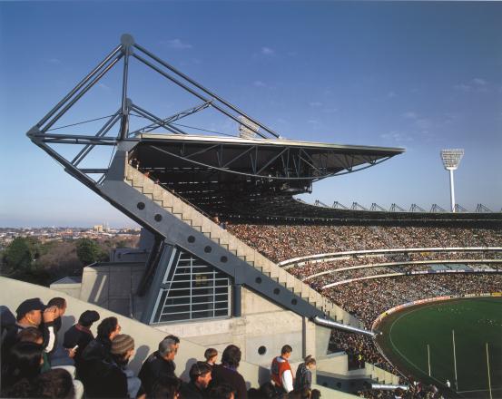 John GOLLINGS<br/>
<em>MCG Southern Stand &ndash; Daryl Jackson Architects</em> 1992 <!-- (recto) --><br />

inkjet print<br />
84.0 x 110.7 cm<br />
National Gallery of Victoria, Melbourne<br />
Purchased, Victorian Foundation for Living Australian Artists, 2017<br />
2017.414<br />
&copy; John Gollings
<!--130950-->