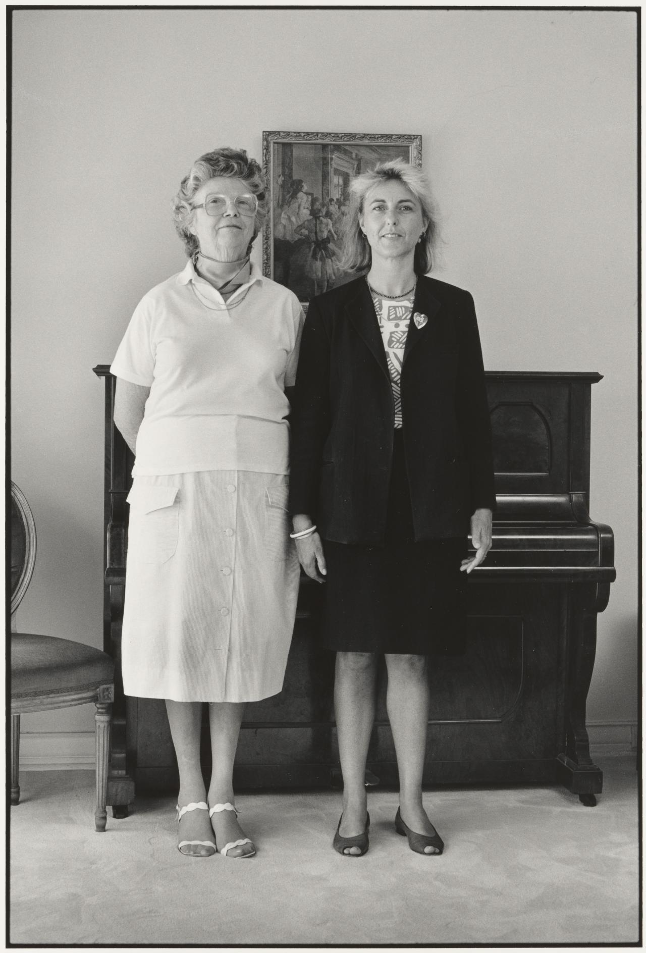 Ponch HAWKES<br/>
<em>Phyllis Christie and Mary Christie</em> (1987); (1989) {printed} <!-- (recto) --><br />

gelatin silver photograph<br />
24.0 x 35.0 cm (image)<br />
National Gallery of Victoria, Melbourne<br />
Purchased with funds donated by Hallmark Cards Australia Pty Ltd, 1989<br />
PH154-1989<br />
© Ponch Hawkes, 2018
<!--11010-->