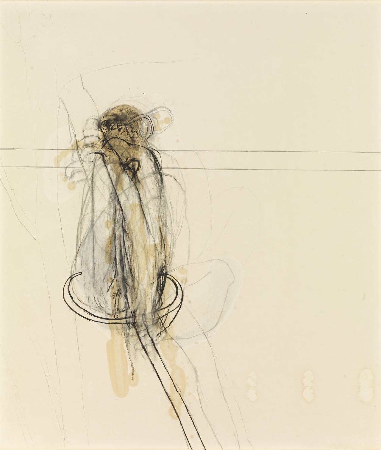 Brett WHITELEY<br/>
<em>Drawing of an ape</em> 1965 <!-- (recto) --><br />

paint, pencil and charcoal on paper and transparent synthetic polymer resin on composition board<br />
(121.4 x 104.6 cm) (sheet)<br />
National Gallery of Victoria, Melbourne<br />
Purchased, 1966<br />
1689-5<br />
&copy; Wendy Whiteley/Copyright Agency
<!--24275-->