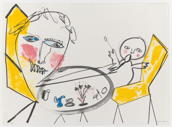 Davida ALLEN<br/>
<em>Baby</em> 1989 <!-- (recto) --><br />

colour lithograph<br />
56.8 x 76.4 cm (image and sheet)<br />
ed. 2/20<br />
National Gallery of Victoria, Melbourne<br />
Purchased from Admission Funds, 1989<br />
P205-1989<br />
© Davida Allen. Courtesy of Philip Bacon Galleries, Brisbane
<!--30377--><br/><a class="col-link block" href="/explore/collection/work/30377"><strong>Collection page <i class="fa fa-angle-right"></i></strong></a>