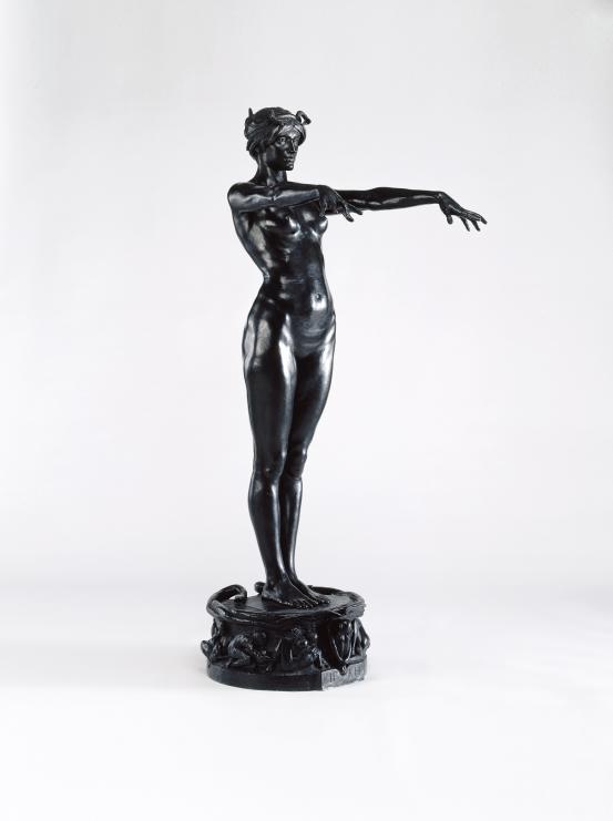 Bertram MACKENNAL<br/>
<em>Circe</em> 1893 <!-- () --><br />

bronze<br />
205.5 x 79.4 x 93.4 cm<br />
National Gallery of Victoria, Melbourne<br />
Felton Bequest, 1910<br />
478-2<br />

<!--3500--><br/><a class="col-link block" href="/explore/collection/work/3500"><strong>Collection page <i class="fa fa-angle-right"></i></strong></a>