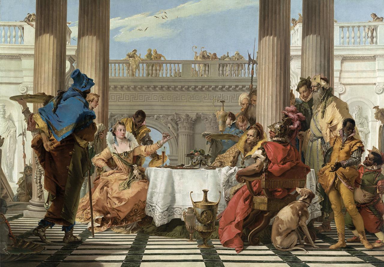 fig. 2<br/>
Giambattista Tiepolo<br/>
Italian 1696–1770, worked in Germany 1751–53, Spain 1762–70<br/>
<em>The Banquet of Cleopatra</em> 1743–44<br/>
oil on canvas<br/>
250.3 x 357.0 cm<br/>
National Gallery of Victoria, Melbourne<br/>
Felton Bequest, 1933 (103-4)<br/>