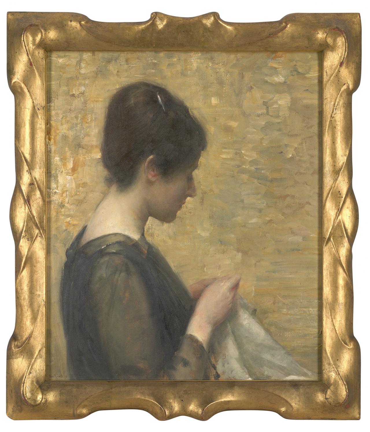 fig. 13 <br/>
Tom Roberts<br/>
<em>Penelope</em> 1919<br/>
oil on canvas<br/>
66.2 x 56.2 cm<br/>
National Gallery of Victoria<br/>
Felton Bequest, 1920 (1059-3)<br/>