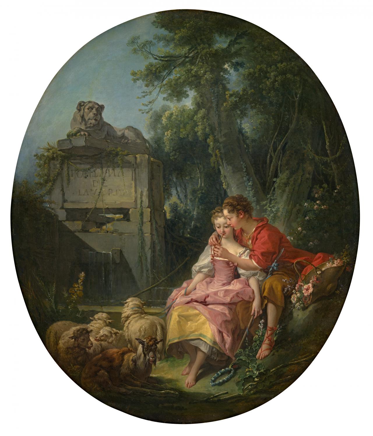 fig. 1 <br/>
François Boucher<br/>
French, 1703–70 <br/>
<em>The agreeable lesson</em> 1748 <br/>
oil on canvas <br/>
92.0 x 76.0 cm, oval <br/>
National Gallery of Victoria, Melbourne <br/>
Felton Bequest, 1982 (E1-1982)<br/>