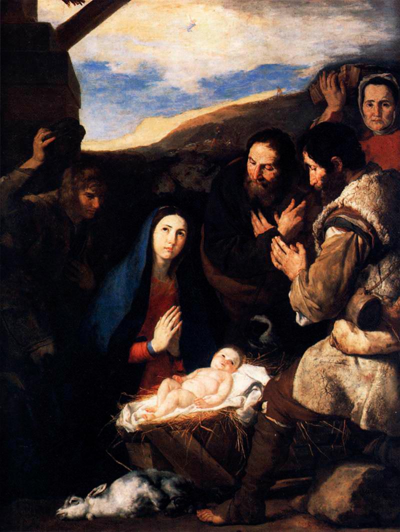 fig. 3<br/>
Jose Ribera <br/>
<em>Adoration to the shepherds</em> 1650 <br/>
Louvre, Paris<br/>


