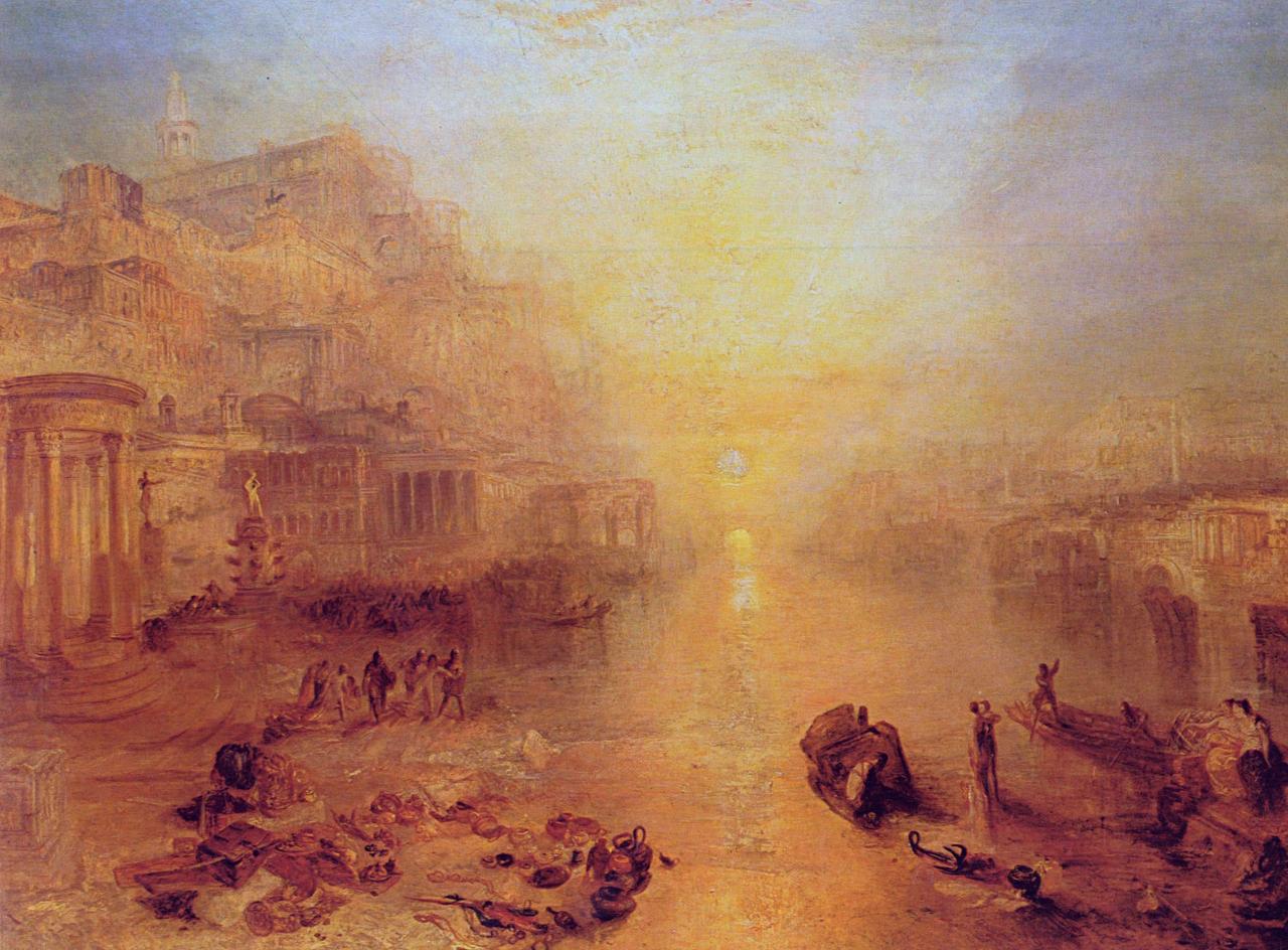 fig. 1 <br/>
J. M. W. Turner<br/>
British, 1775–1851<br/>
<em>Ancient Italy – Ovid banished from Rome</em> R.A. 1838<br/>
oil on canvas <br/>
37¼ x 49¼ ins.<br/>
Private collection<br/>