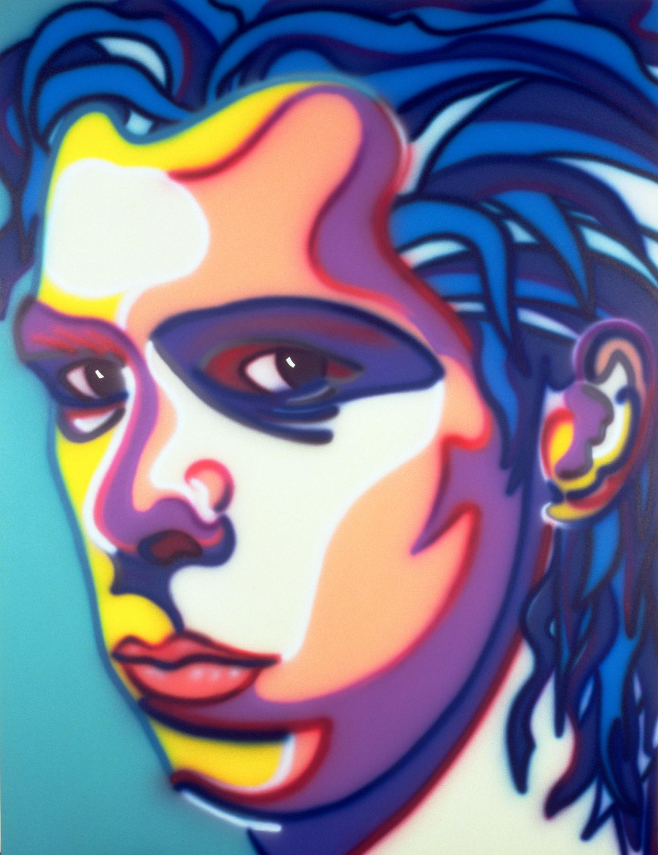 Howard Arkley<br/>
<em>Nick Cave</em> 1999<br/>
synethetic polymer paint on canvas<br/>
175.0 x 135.0 cm<br/>
National Portrait Gallery, Canberra<br/>
Commissioned with funds provided by L. Gordon Darling, AC CMG, 1999<br/>
© The Estate of Howard Arkley, Licensed by Kalli Rolfe Contemporary Art