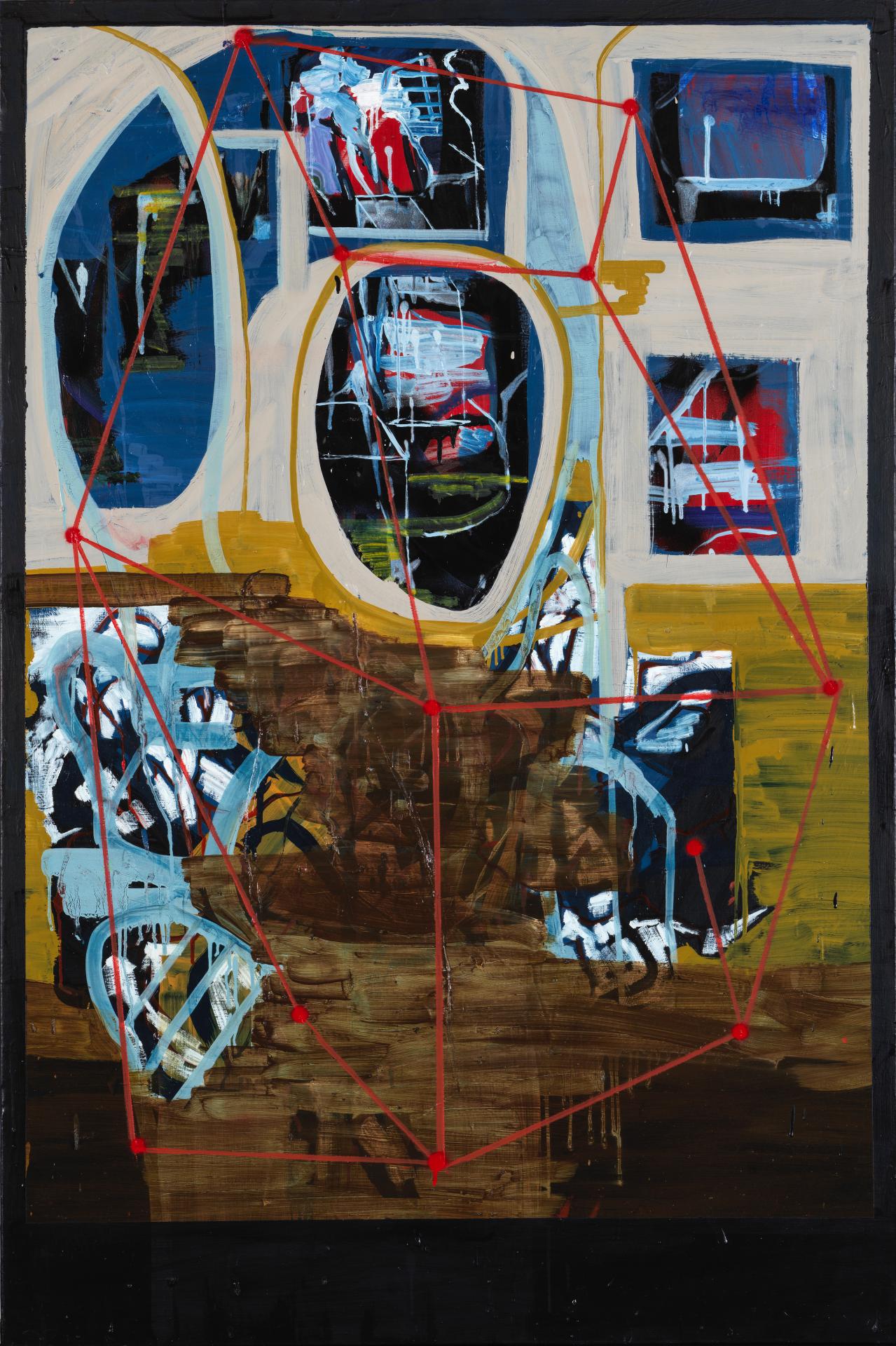 Luca Feldman<br/>
<em>Potts Country</em> 2020<br/>
oil and spray paint on canvas<br/>
101.5 x 152.5 cm<br/>
Belmont High School, Belmont	<br/>
© Luca Feldman<br/>