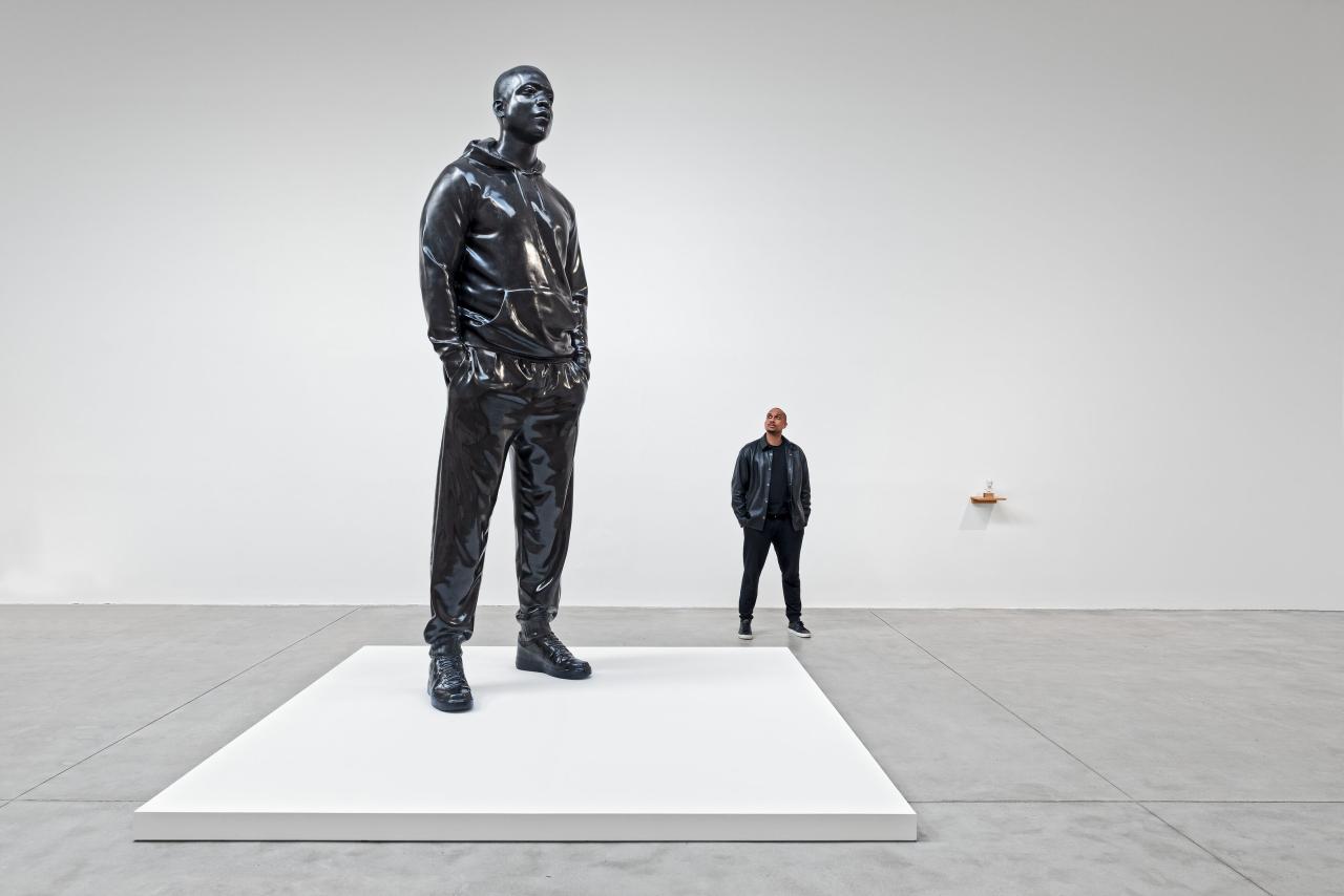 Installation view of Thomas J Price <em>All in</em> 2021 at Hauser & Wirth, Somerset, 2021. National Gallery of Victoria, Melbourne. Purchased with funds donated by Neville and Diana Bertalli and Loti & Victor Smorgon Fund, 2023. Photo: Ken Adlard<br/>
© Thomas J Price and Hauser & Wirth