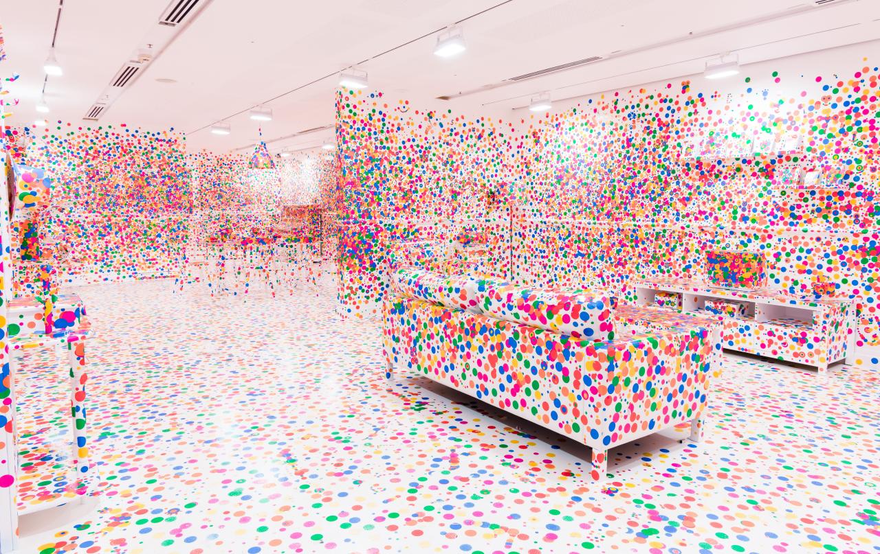 Yayoi Kusama's <em>The Obliteration Room</em> 2002–present. Queensland Art Gallery | Gallery of Modern Art<br/>
© YAYOI KUSAMA. Photo: N Harth, QAGOMA