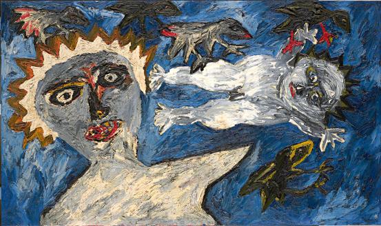 Davida ALLEN<br/>
<em>DEATH of my father</em> (1982) <!-- (recto) --><br />

oil on canvas<br />
165.4 x 280.0 cm<br />
National Gallery of Victoria, Melbourne<br />
Michell Endowment, 1982<br />
DC32-1982<br />
&copy; Davida Allen. Courtesy of Philip Bacon Galleries, Brisbane
<!--4506-->