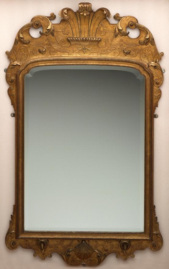 ENGLAND (manufacturer)<br/>
<em>Mirror</em> (1720-1725) <!-- (front view) --><br />

gilt-wood, mirror, gilt-brass<br />
127.0 x 75.8 x 9.0 cm<br />
National Gallery of Victoria, Melbourne<br />
Felton Bequest, 1910<br />
884-D2<br />

<!--20180--><br/><a class="col-link block" href="/explore/collection/work/20180"><strong>Collection page <i class="fa fa-angle-right"></i></strong></a>
